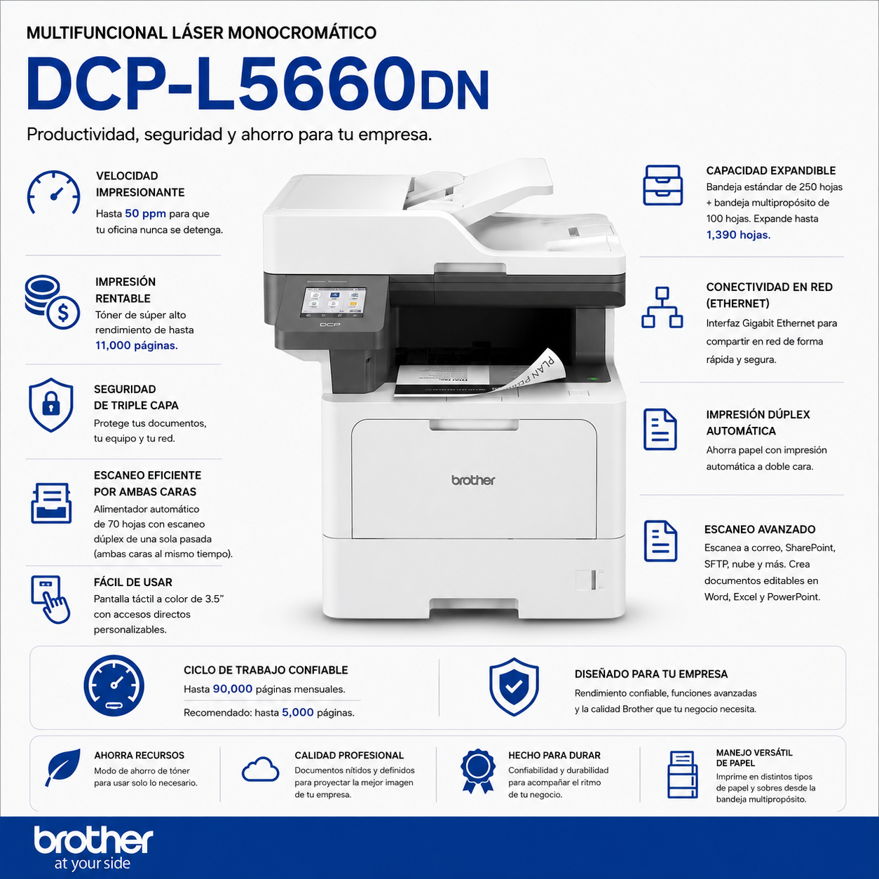 Multifuncional Brother DCP-L5660DN  MONO Láser | ENVÍO GRATIS