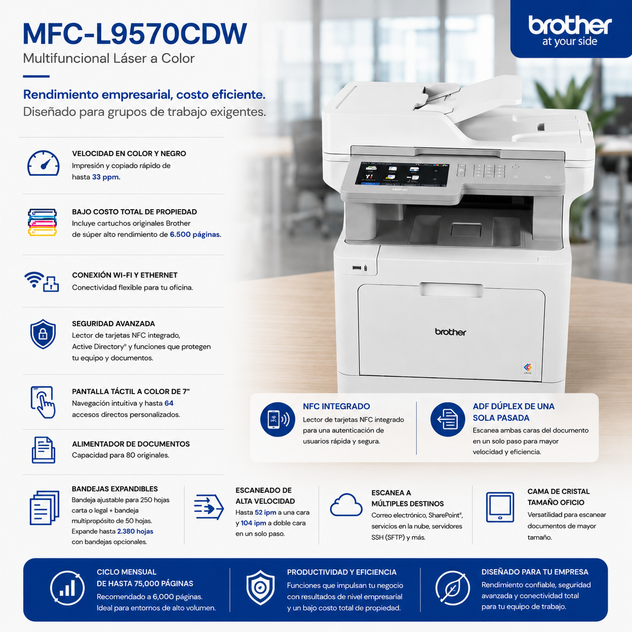 Multifuncional Brother MFC-L9570CDW COLOR Láser | ENVÍO GRATIS